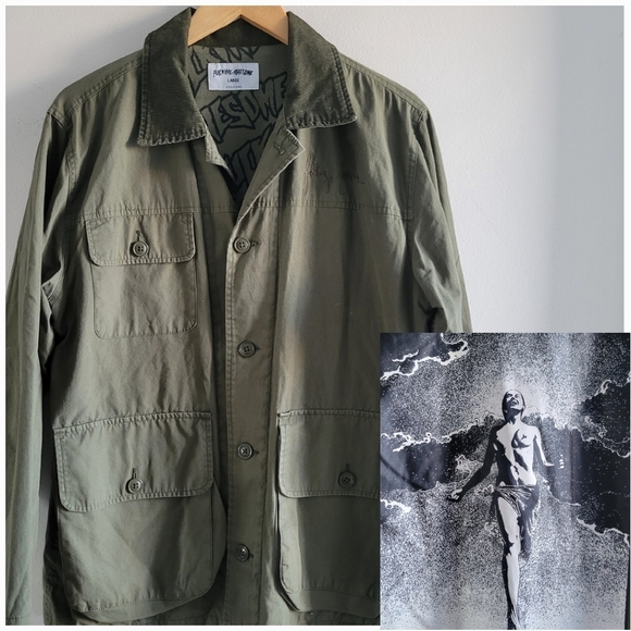 FA Skater Field Style Button Up Patched Graphic Art Jacket - Nude Women - Picture 1 of 12